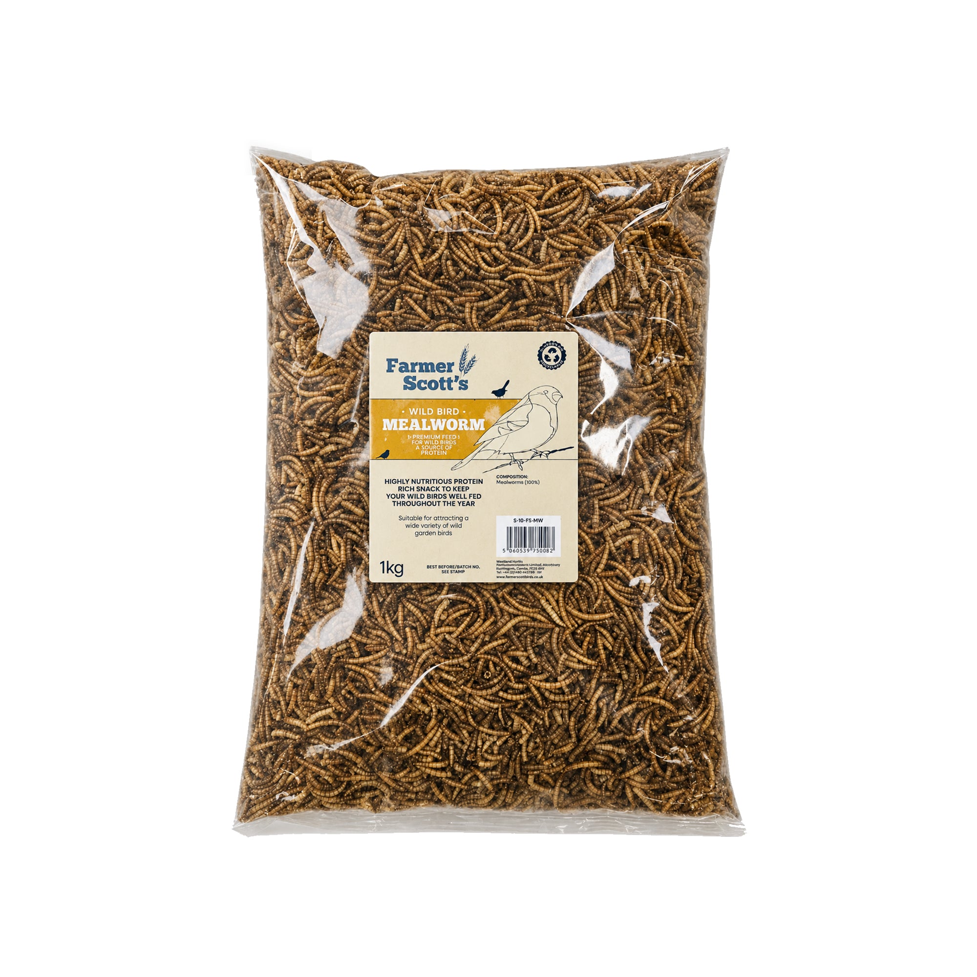 Farmer Scott's Mealworm 1KG – Protein Rich Feed for Wild Birds