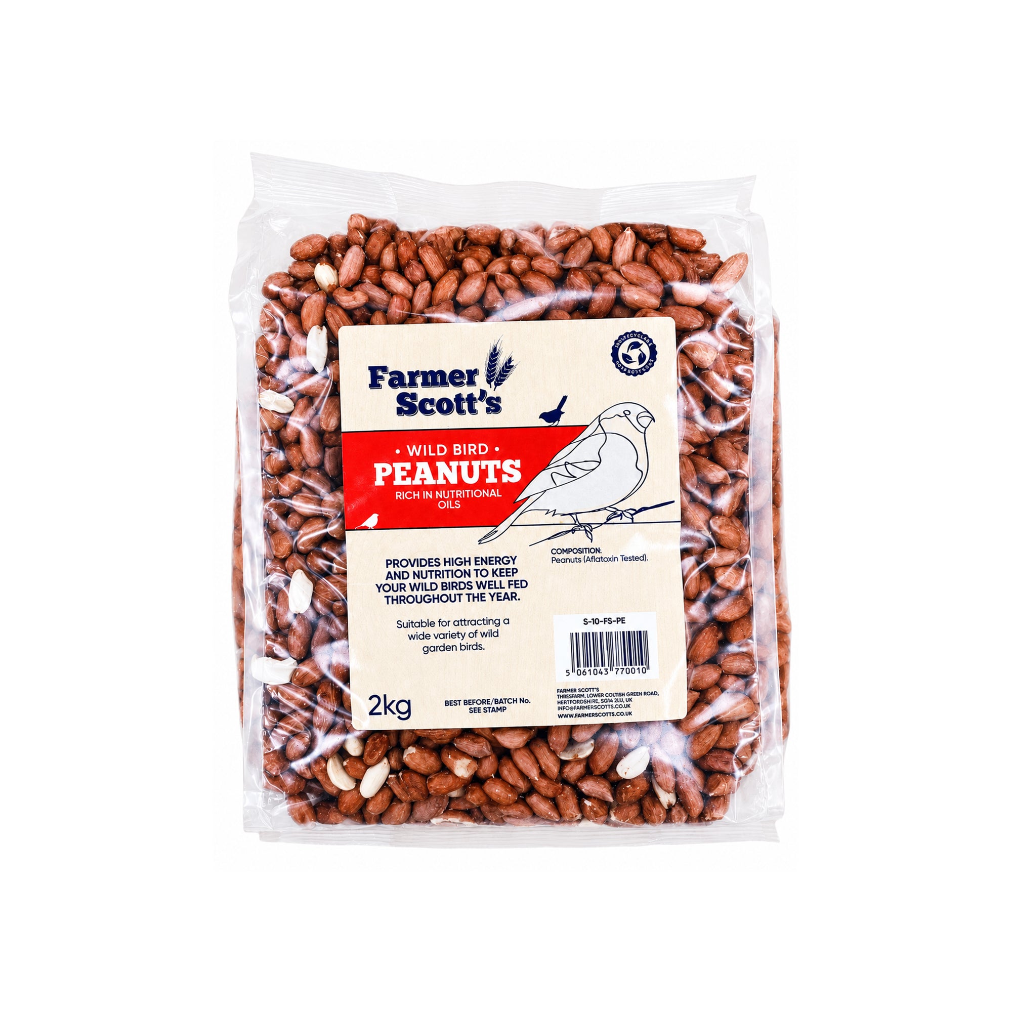 Farmer Scott's Wild Bird Peanuts 2KG – High Energy Protein-Rich Feed