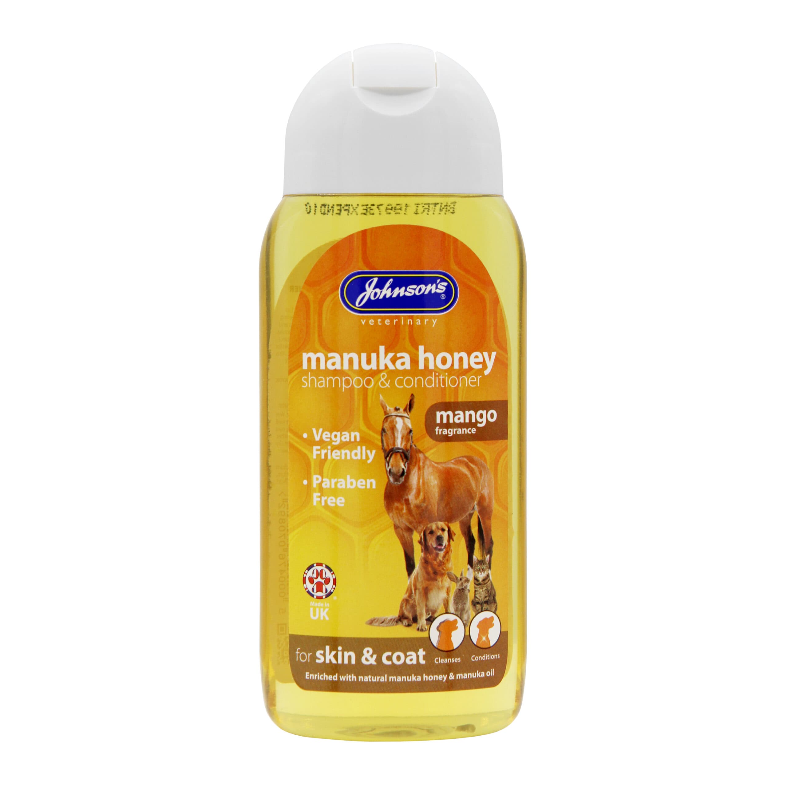 Johnson's Manuka Honey Shampoo – 200ml for Dogs, Cats and Small Animals