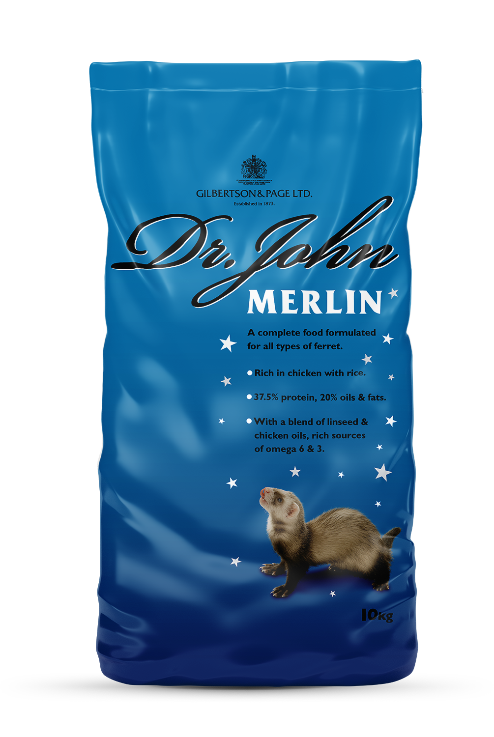 Dr John Merlin Complete Ferret Food – 10kg Chicken & Rice Dry Food