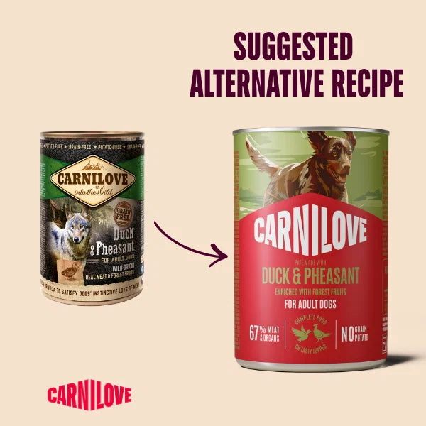 Carnilove Duck & Pheasant Grain-Free Wet Dog Food for Adult Dogs 400g