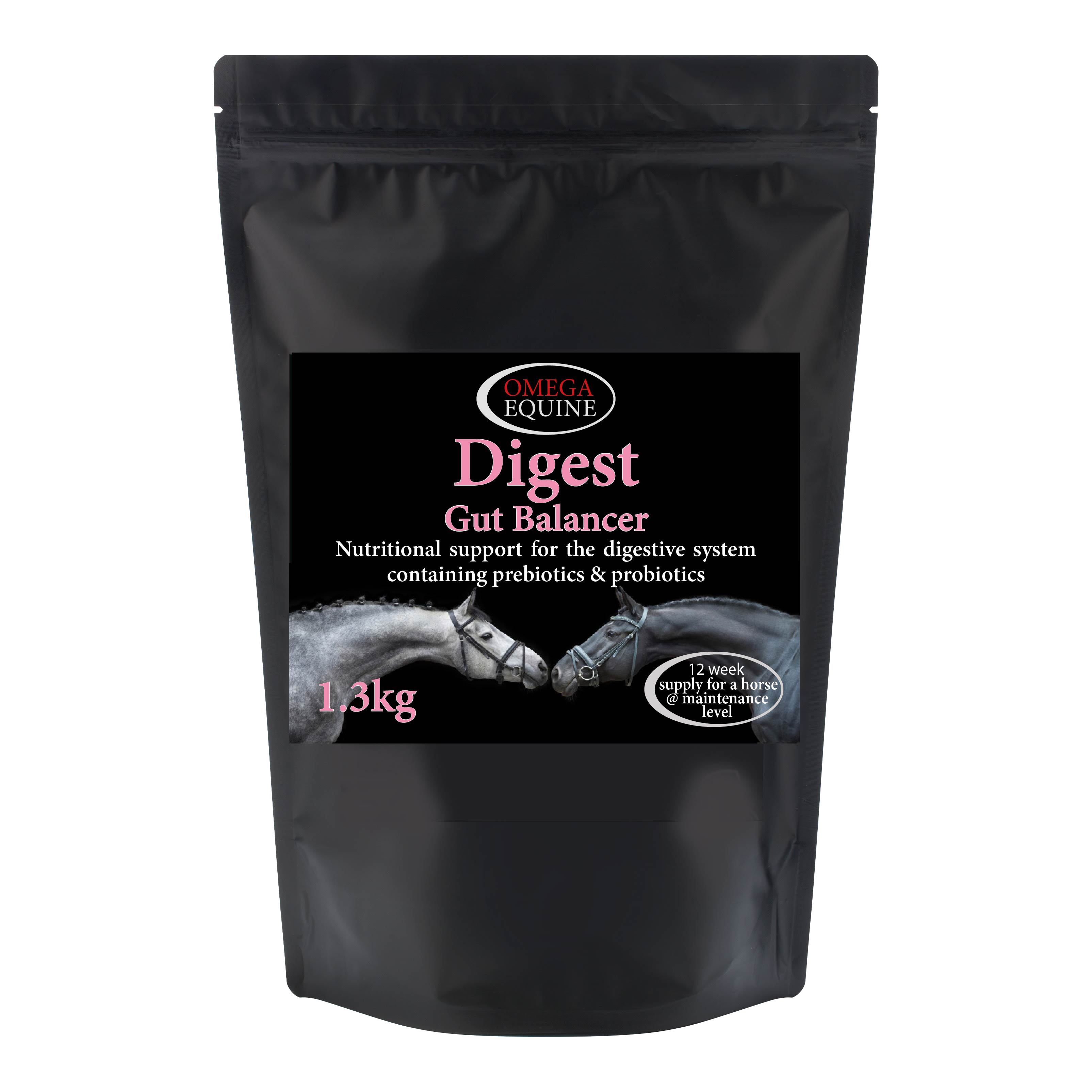 Omega Equine Digest gut balancer for horses, 1.3kg tub
