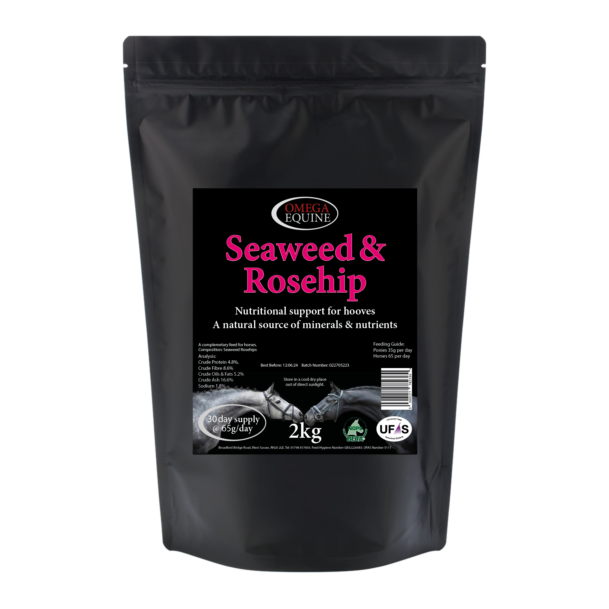 Omega Equine Seaweed + Rosehips supplement for horses and ponies, 2kg