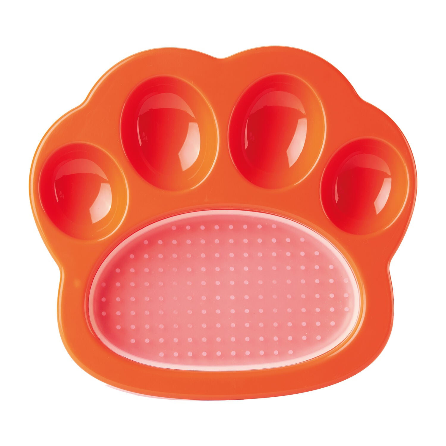 Pet Dream House PAW 2-in-1 Mini Slow Feeder & Lick Pad – Orange