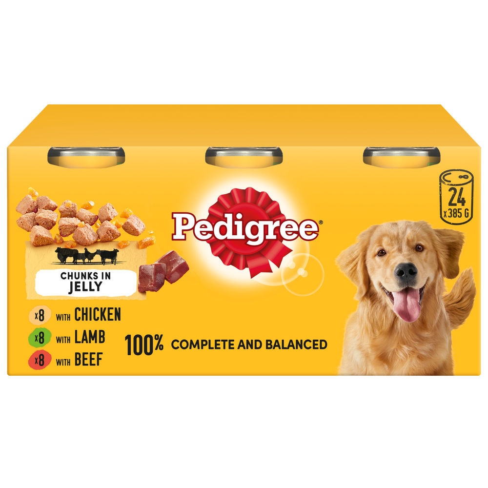 Pedigree Chum Variety Tins in Jelly – 6 x 385g, Complete Wet Dog Food