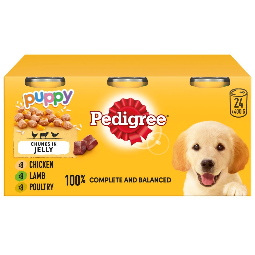 Pedigree Chum Puppy Wet Dog Food in Jelly – 6 x 400g Tins, Complete Puppy Food