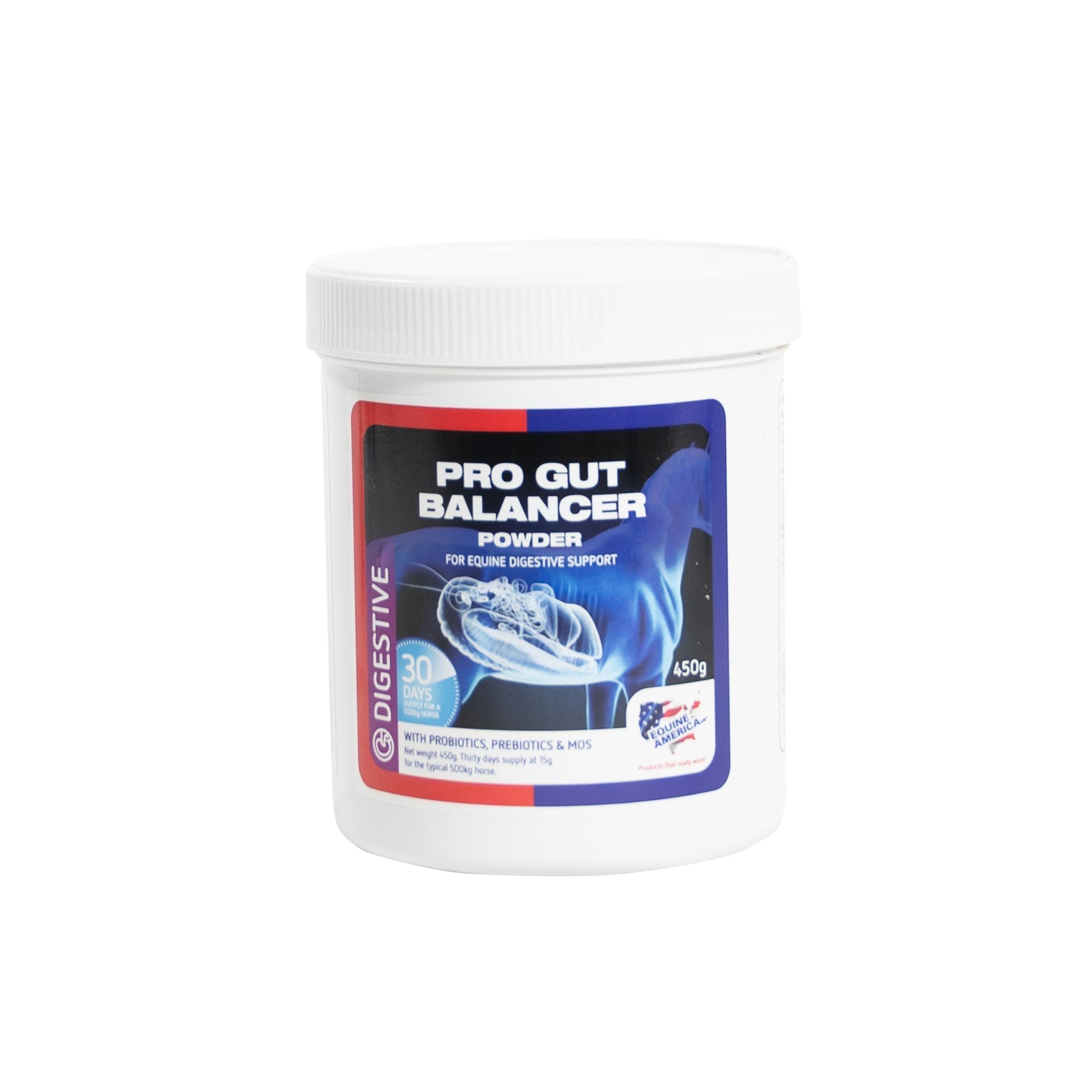 Equine America Pro Gut Balancer digestive supplement for horses, 450g tub