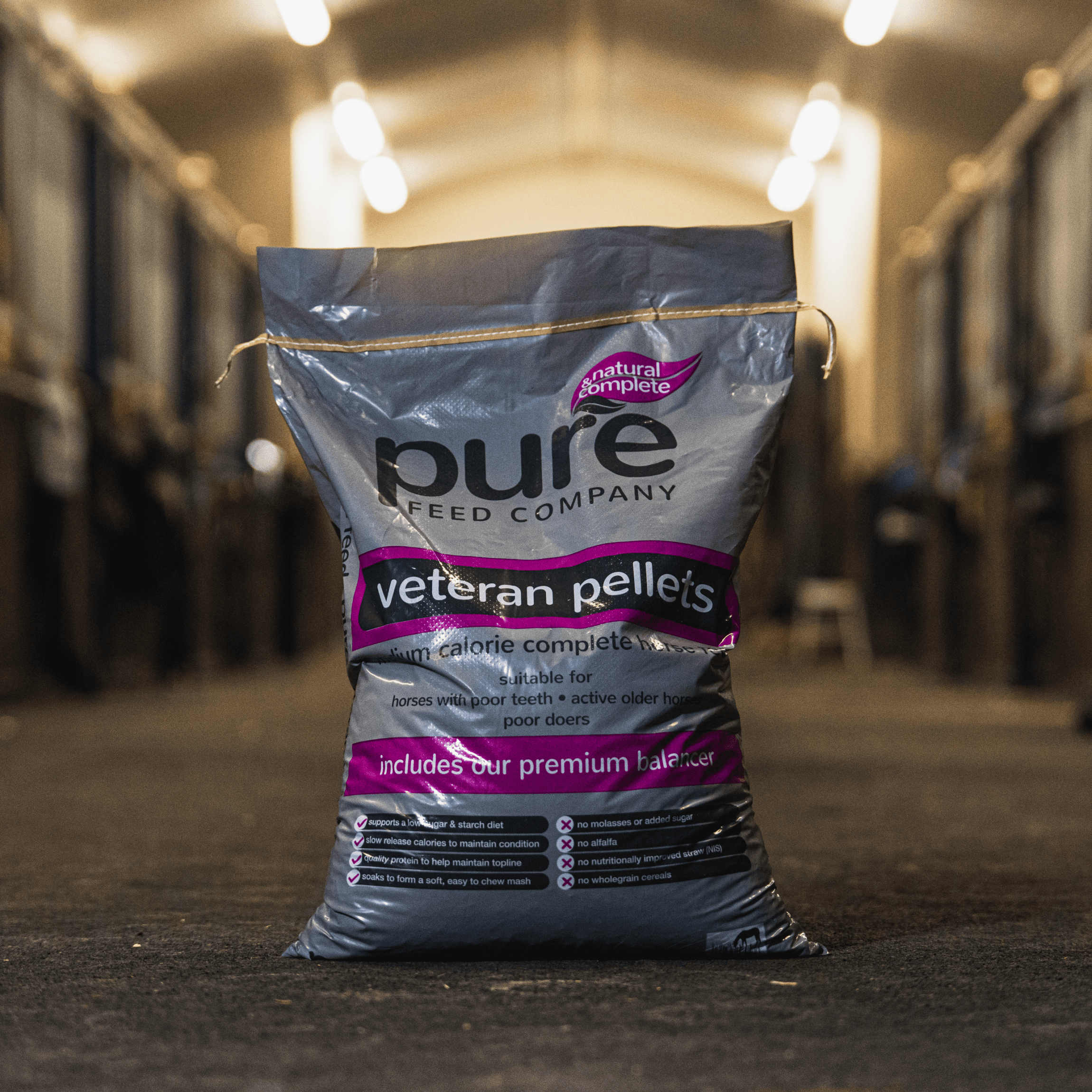 Pure Feed Pure Veteran Pellets – 15kg Low Sugar Soaked Feed for Older Horses