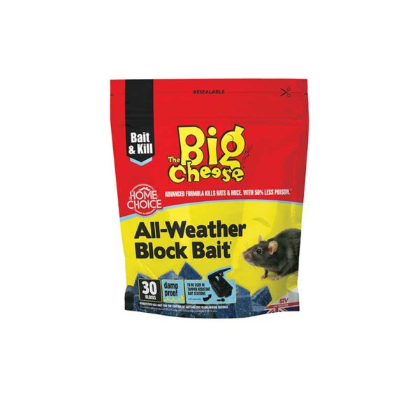 Big Cheese All Weather Block Bait 30 x 10g Rodent Control Bait Blocks Mouse Rat Poison - Animall
