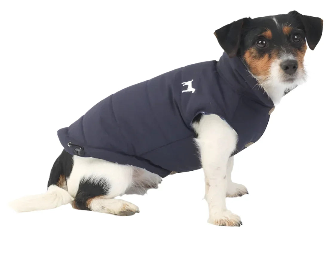House Of Paws Navy Fleece Lined Gilet, Small
