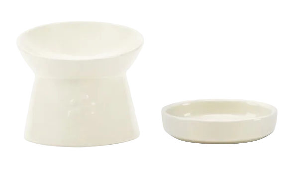 Scruffs Icon Raised Cat Feeder Bowl – Cream - Animall