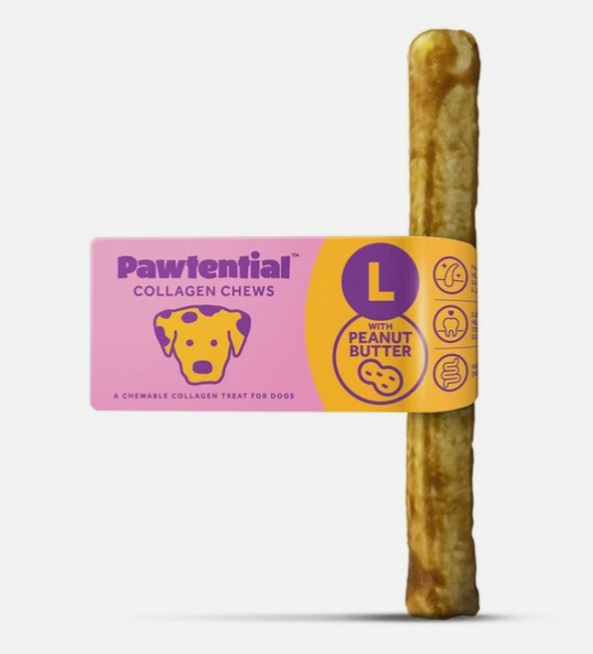 Pawtential Collagen Chew Large – Peanut Flavour Single 110g Chew