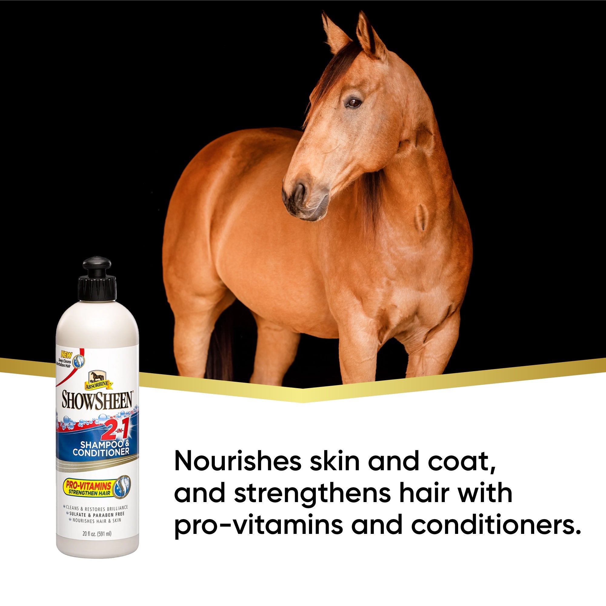 Absorbine ShowSheen 2-in-1 Shampoo & Conditioner – 591ml for Horses
