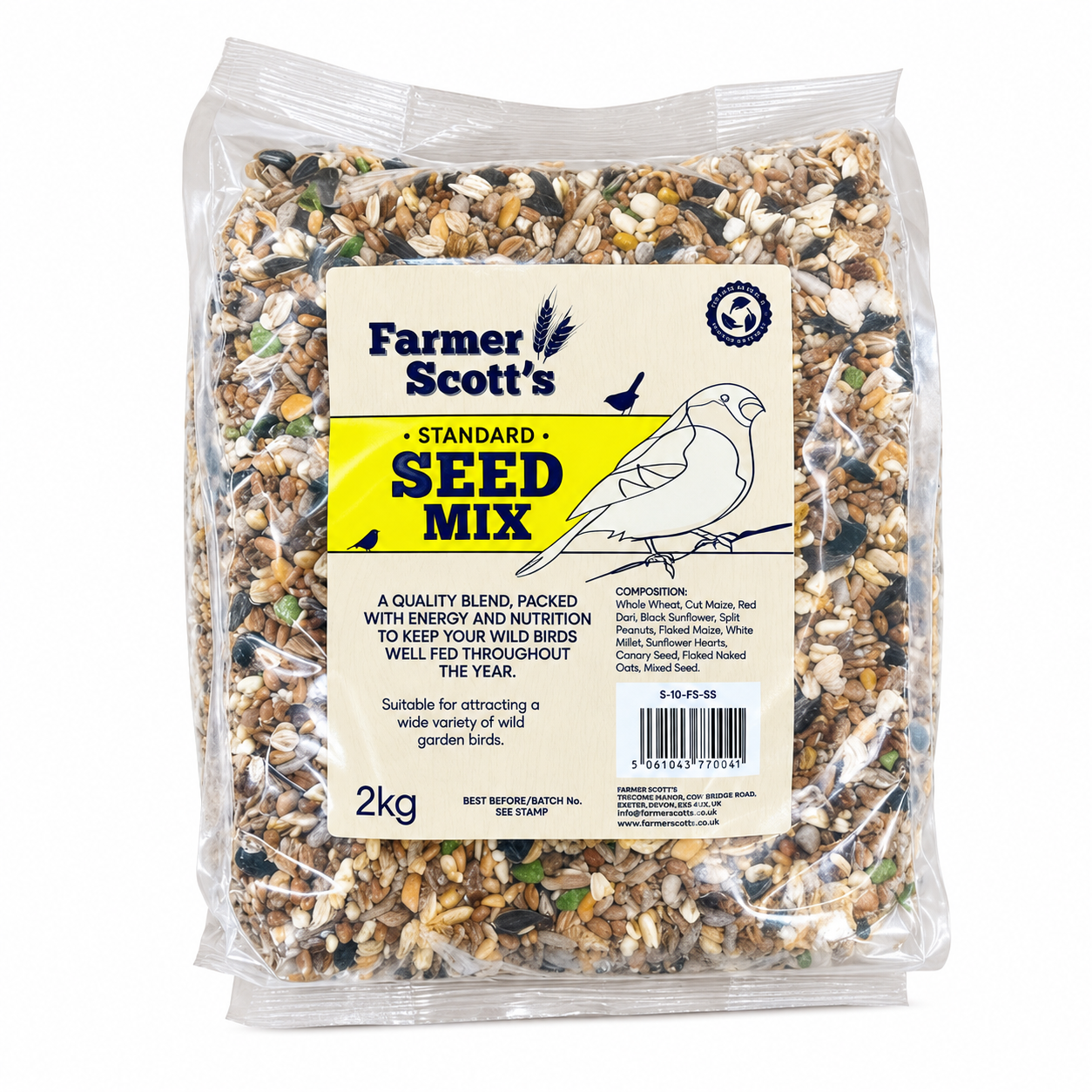 Farmer Scott's Wild Bird Standard Seed Mix 2KG – High Energy Garden Bird Feed