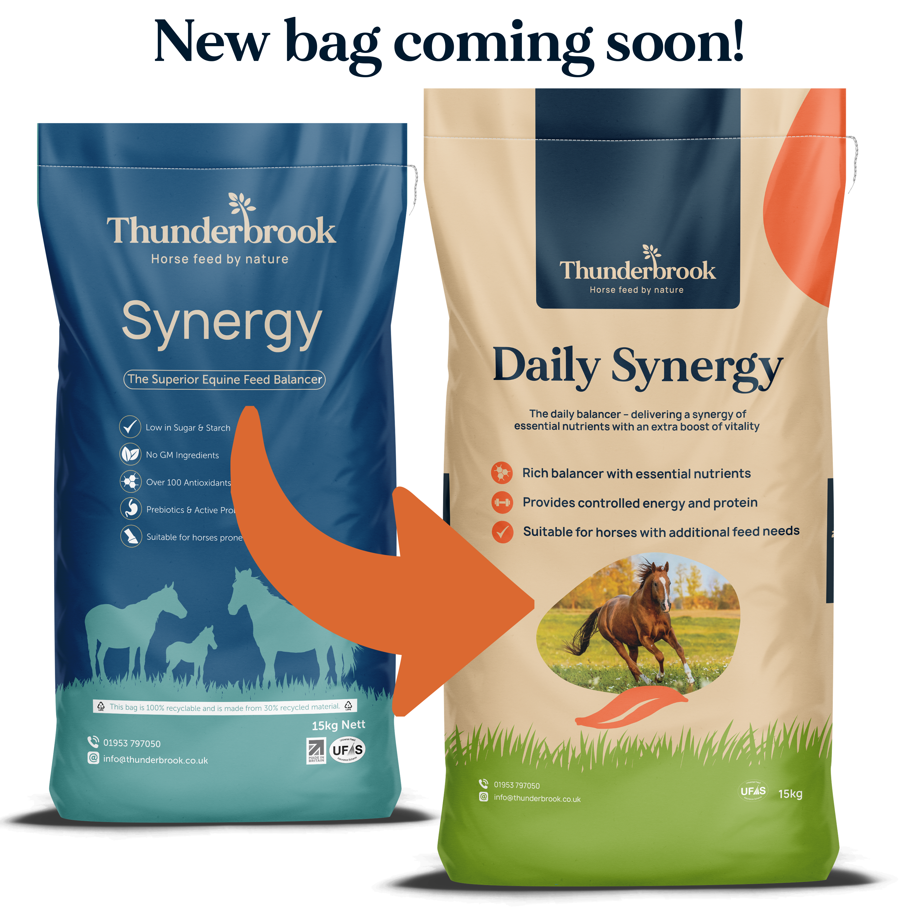 Thunderbrook Synergy 15kg – Complete Balanced Horse Feed Multi-Cereal Mix