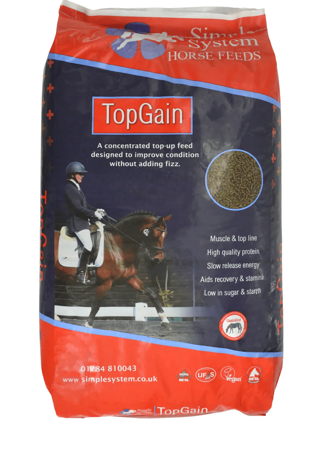 Simple System Top Gain 10kg – Concentrated Horse Top-Up Feed for Weight Gain & Condition