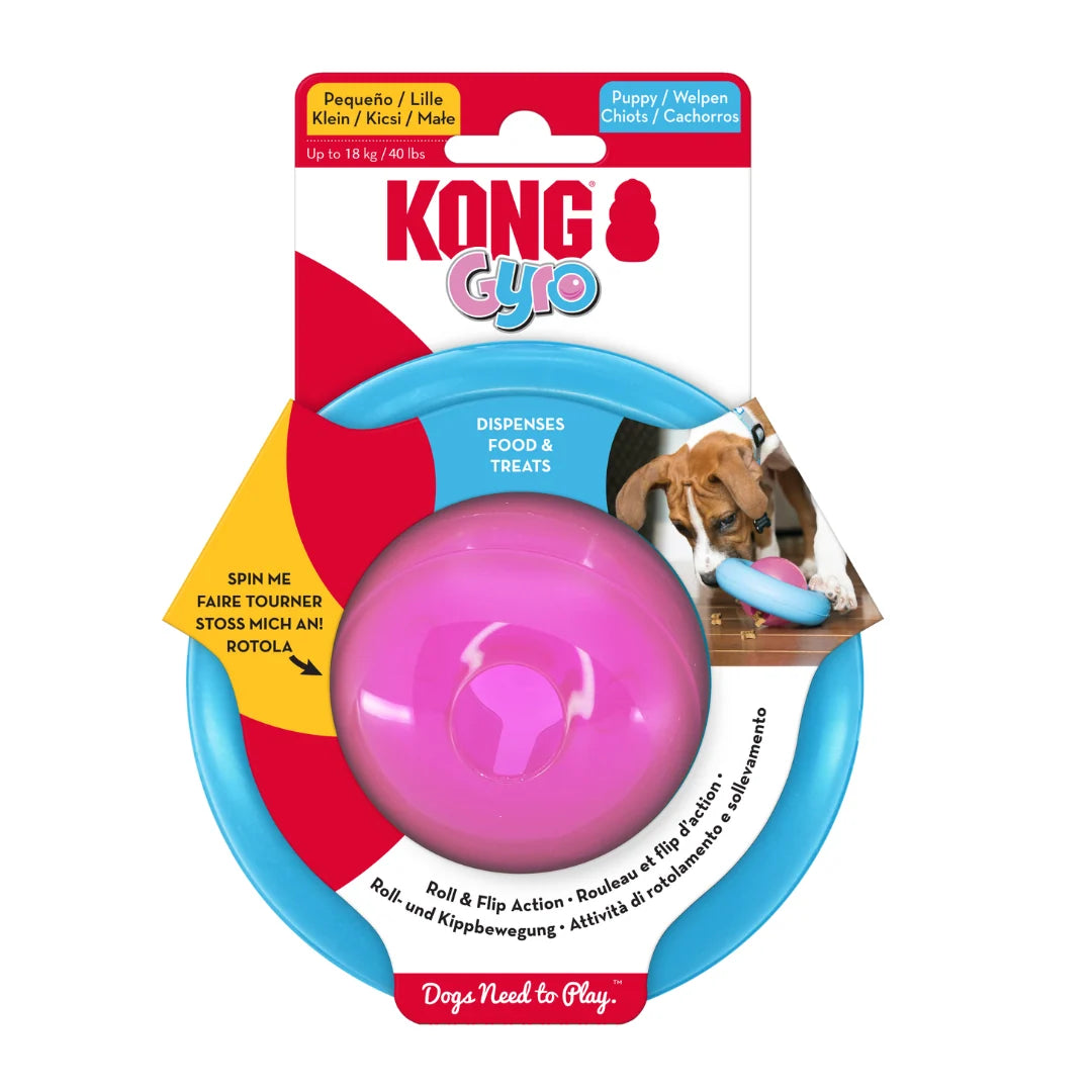 KONG Gyro Puppy – Small (Roll & Flip Treat Dispensing Toy)