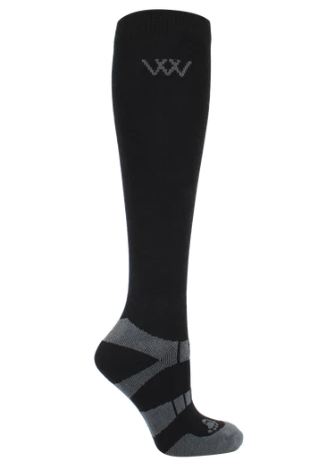 Woof Wear Long Bamboo Waffle Riding Socks Black L