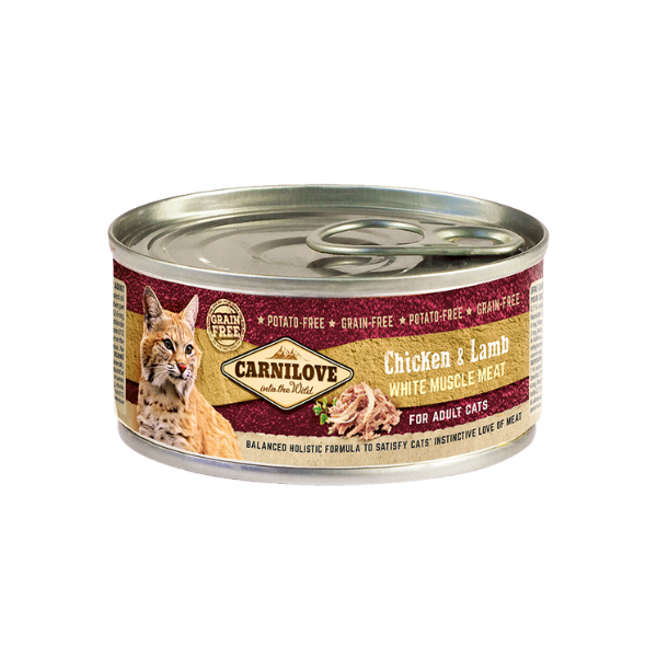 Carnilove Chicken & Lamb wet cat food, 100g tin