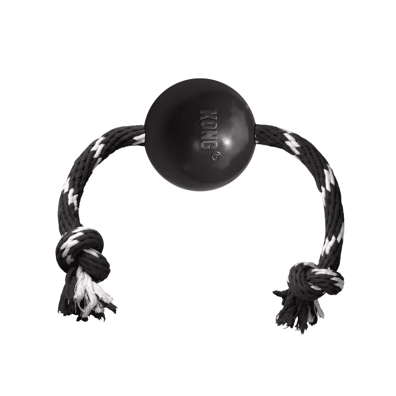 KONG Extreme Ball with Rope – Large, Black