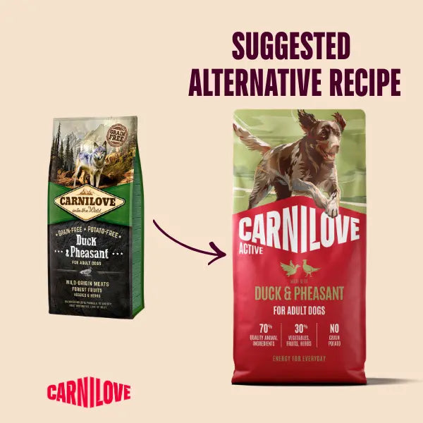 Carnilove Active Duck & Pheasant Grain-Free Dry Dog Food for Adult Dogs 12kg