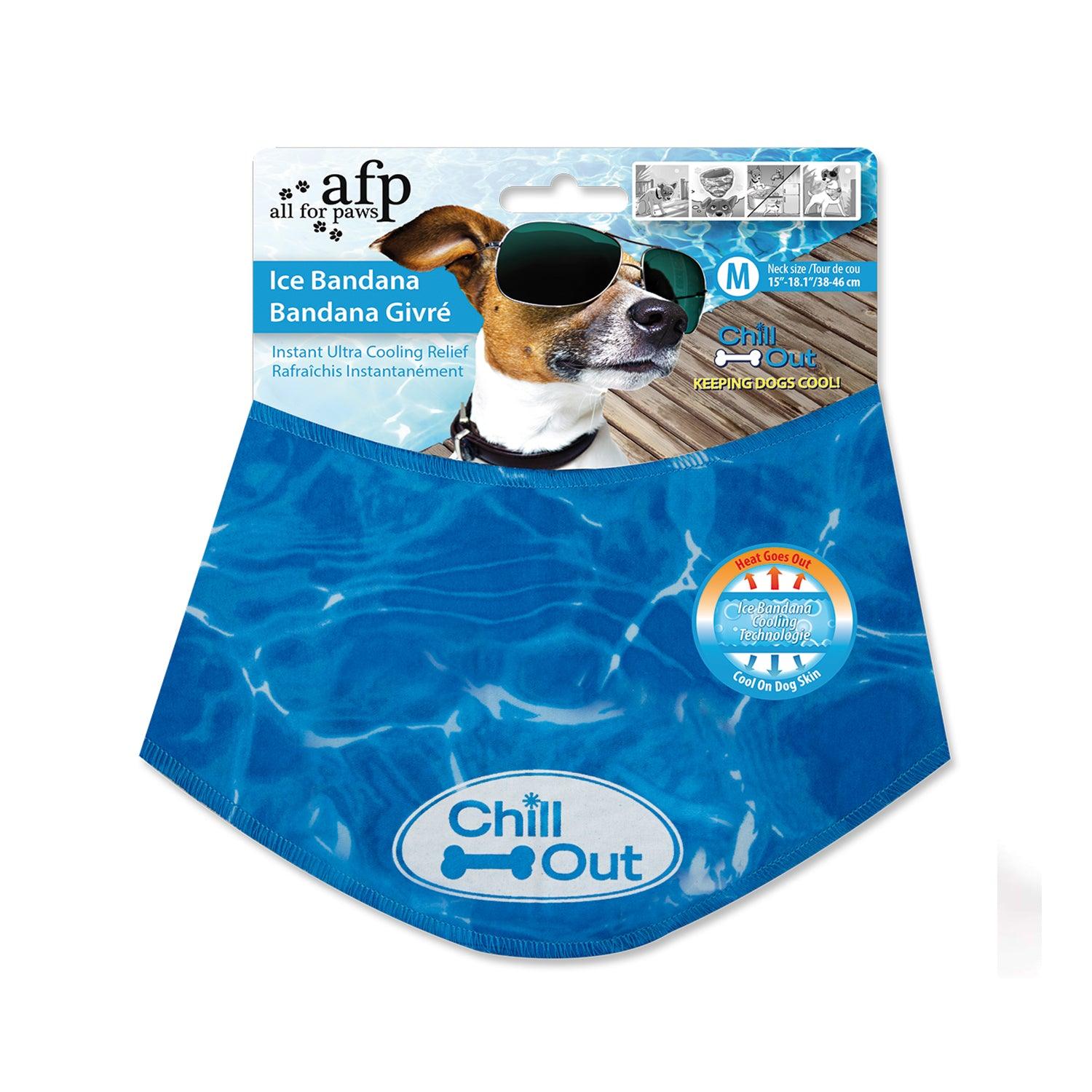 All For Paws Chill Out Ice Bandana Medium - Cooling Dog Bandana for Summer Heat Relief