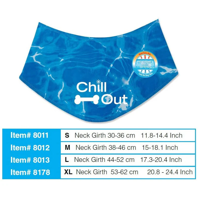 All For Paws Chill Out Ice Bandana X-Large - Cooling Dog Bandana for Hot Weather