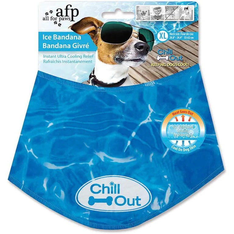 All For Paws Chill Out Ice Bandana X-Large - Cooling Dog Bandana for Hot Weather