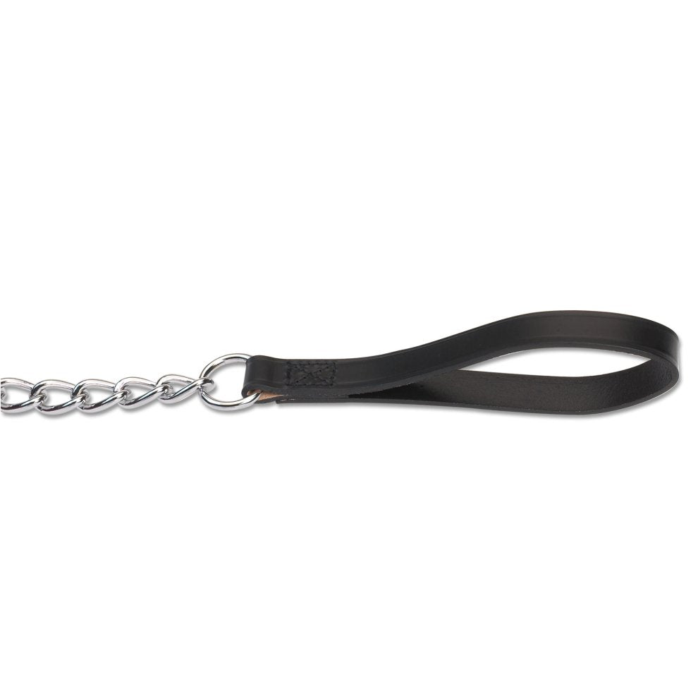 Ancol Leather Extra Heavy Chain Lead Black 80cm