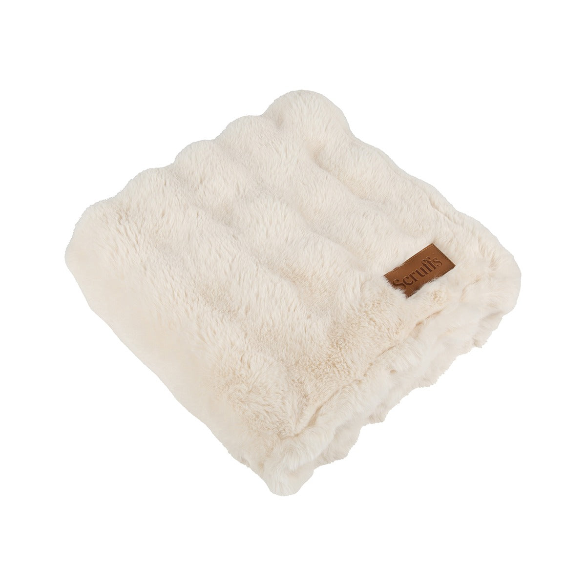 Scruffs Festive Fur Plush Dog Blanket – Cream, Soft Winter Throw
