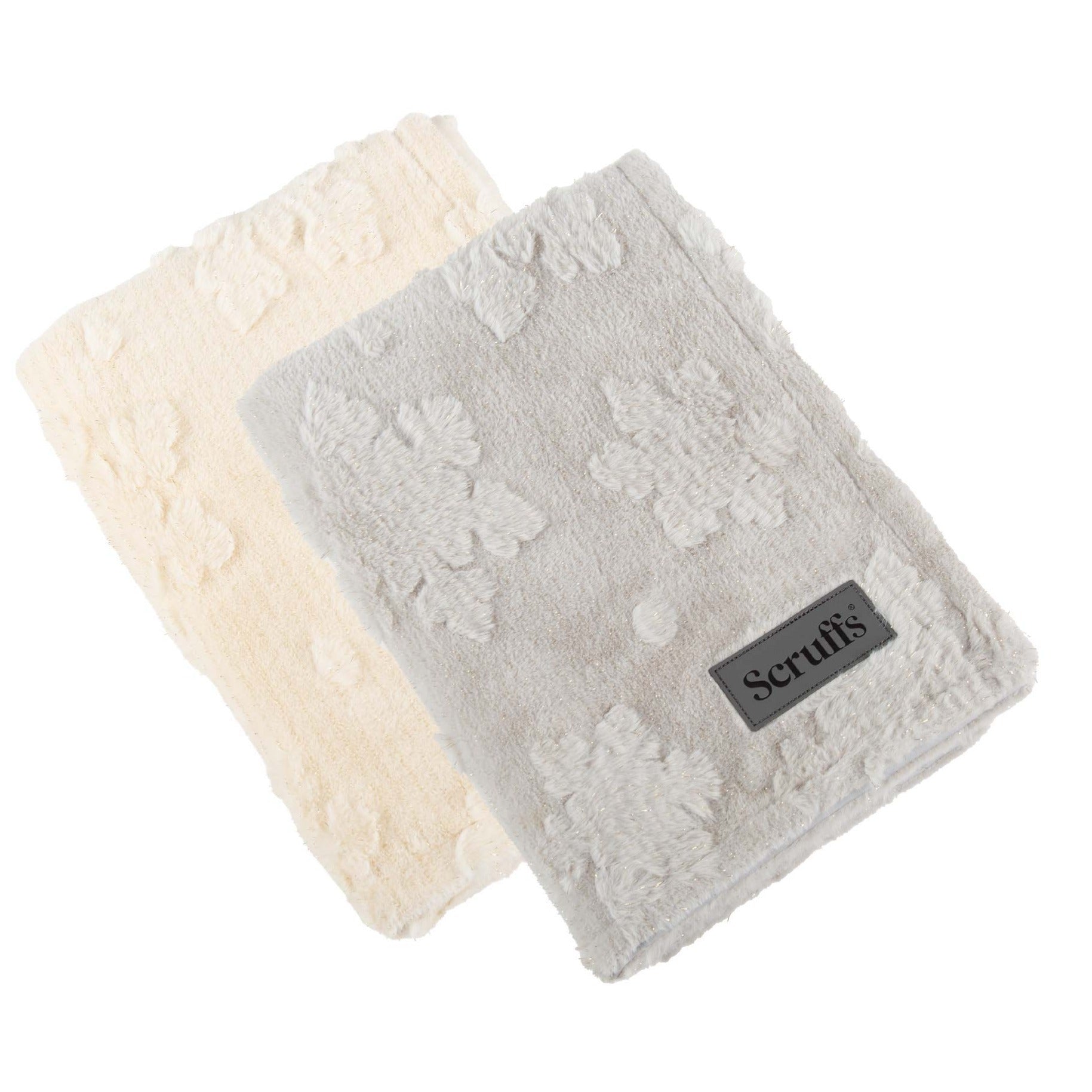 Scruffs Snowflake Shimmer Dog Blanket – Cream, Soft Winter Throw