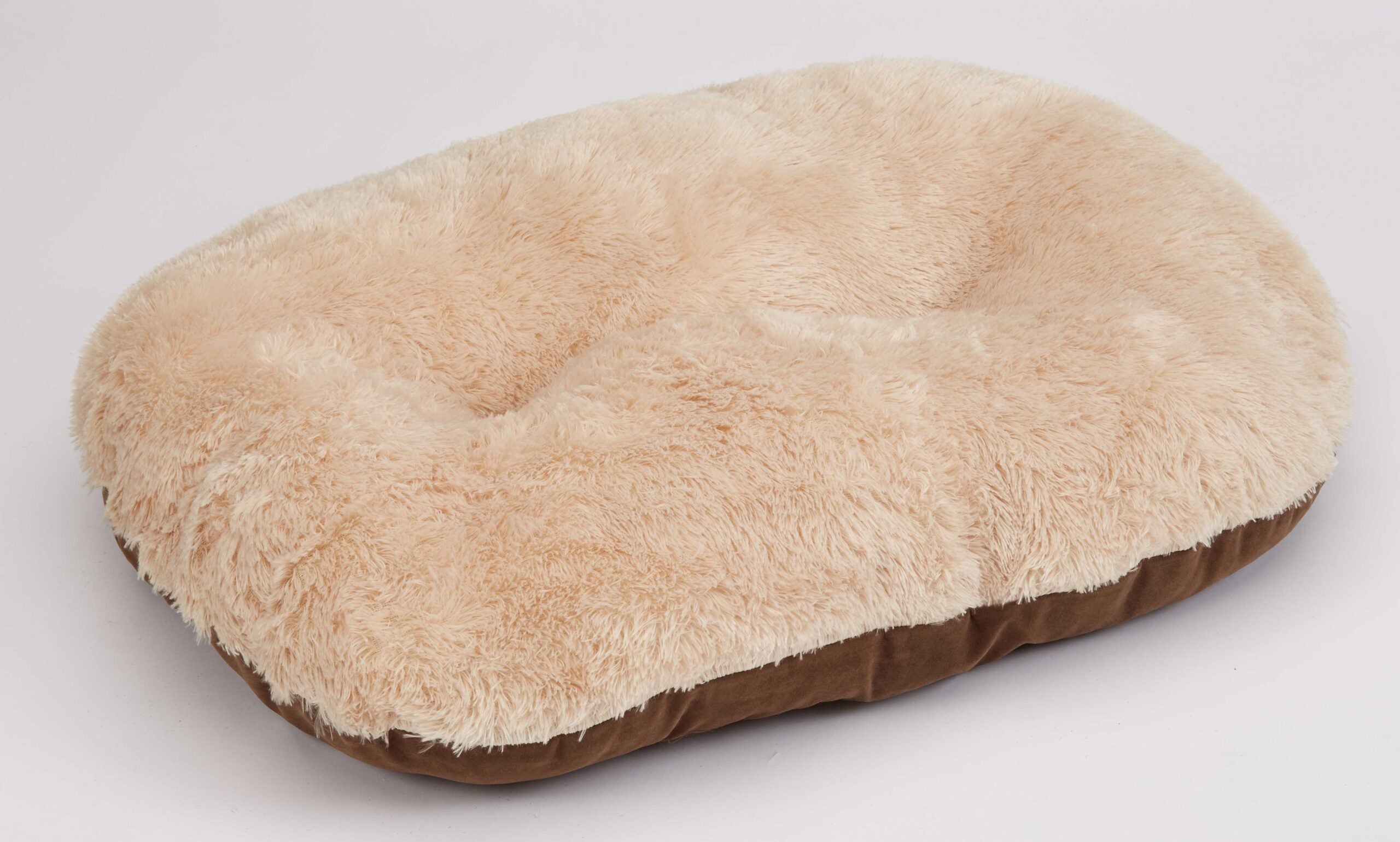 Gor Pets Nordic Oval Soft Fleece Machine Washable Dog Cushion 53CM (21") BROWN