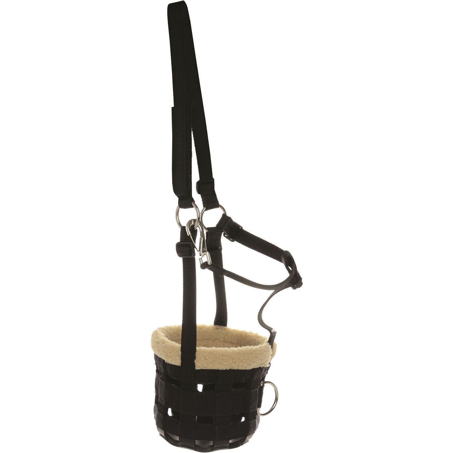 Hy Equestrian Muzzle with Fleece – Black, Extra Full Grazing Muzzle