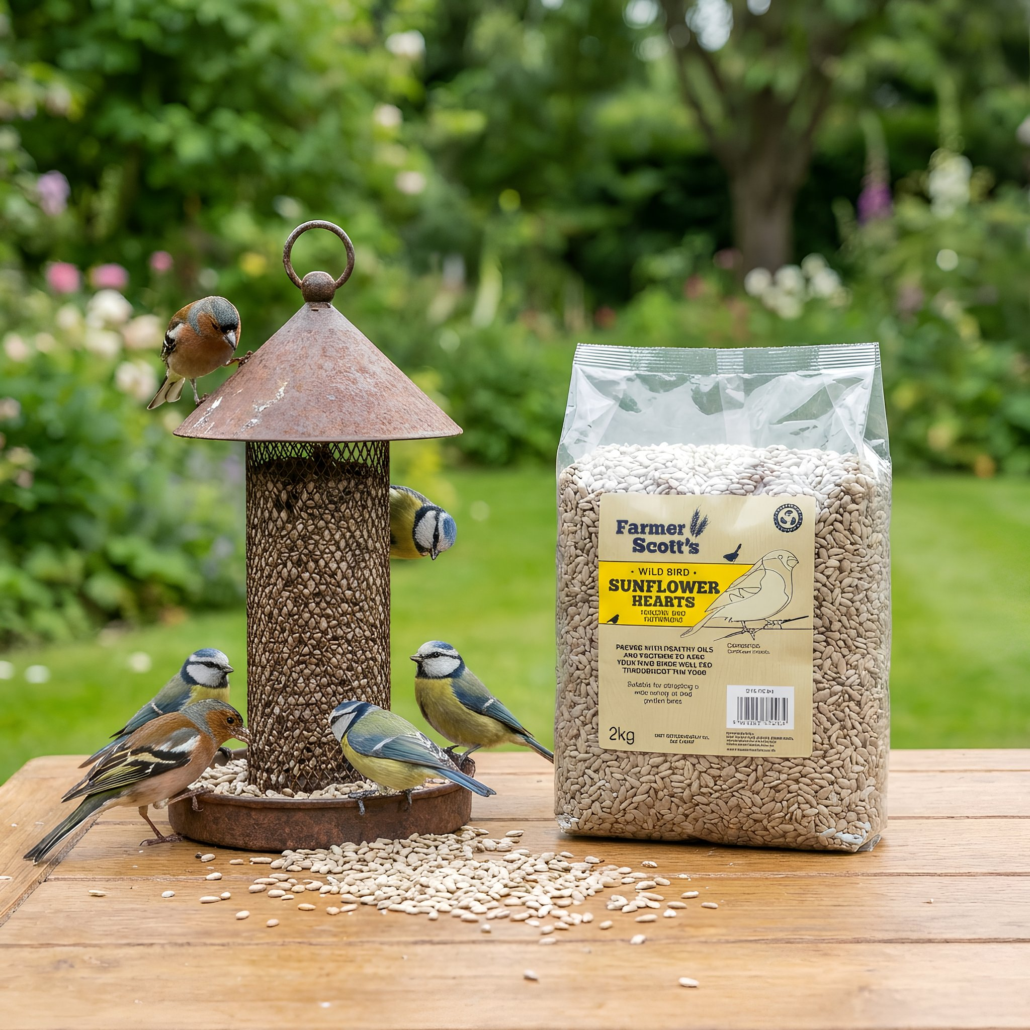 Farmer Scott's Sunflower Hearts 2KG – Premium Garden & Wild Bird Feed