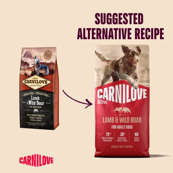Carnilove Active Lamb & Wild Boar Grain-Free Dry Dog Food for Adult Dogs 1.5kg