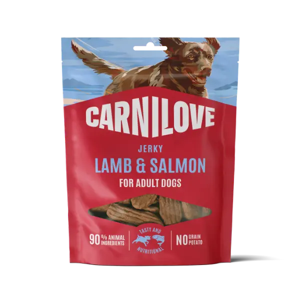 Carnilove Lamb & Salmon Fillet Grain-Free Jerky Dog Treats for Adult Dogs 100g