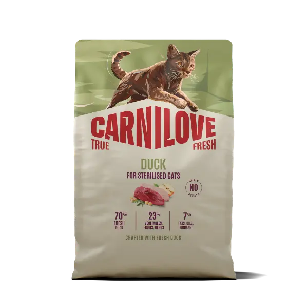 Carnilove True Fresh Duck Grain-Free Dry Cat Food for Neutered Adult Cats 2kg