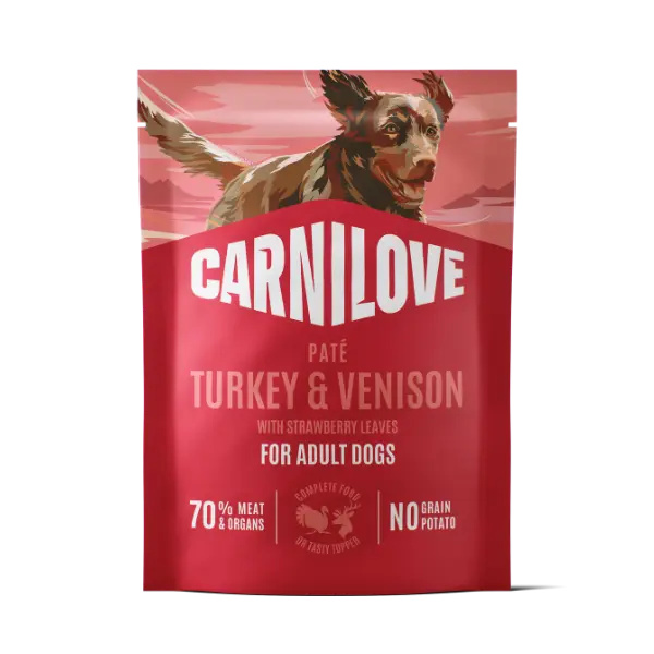 Carnilove Turkey & Venison with Strawberry Leaves Complete Wet Dog Food Pouch 300g
