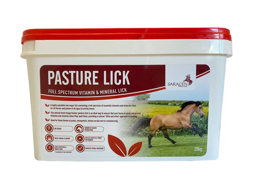 Saracen Pasture Lick 20kg – Mineral & Vitamin Supplement for Horses and Ponies