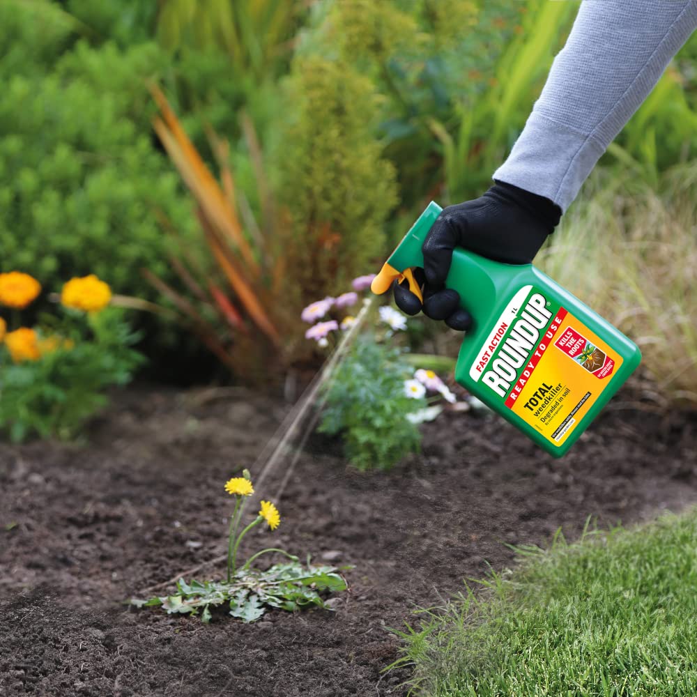 Pack of 2 Round Up Total Ready To Use Fast Action Weed Killer - 2 x 1.2L Ready To Use Total Weed Burner Weedkiller Garden Sprayer Bundle with Topline Card. Weed Killer Extra Strong for Driveways, Paths, Patios