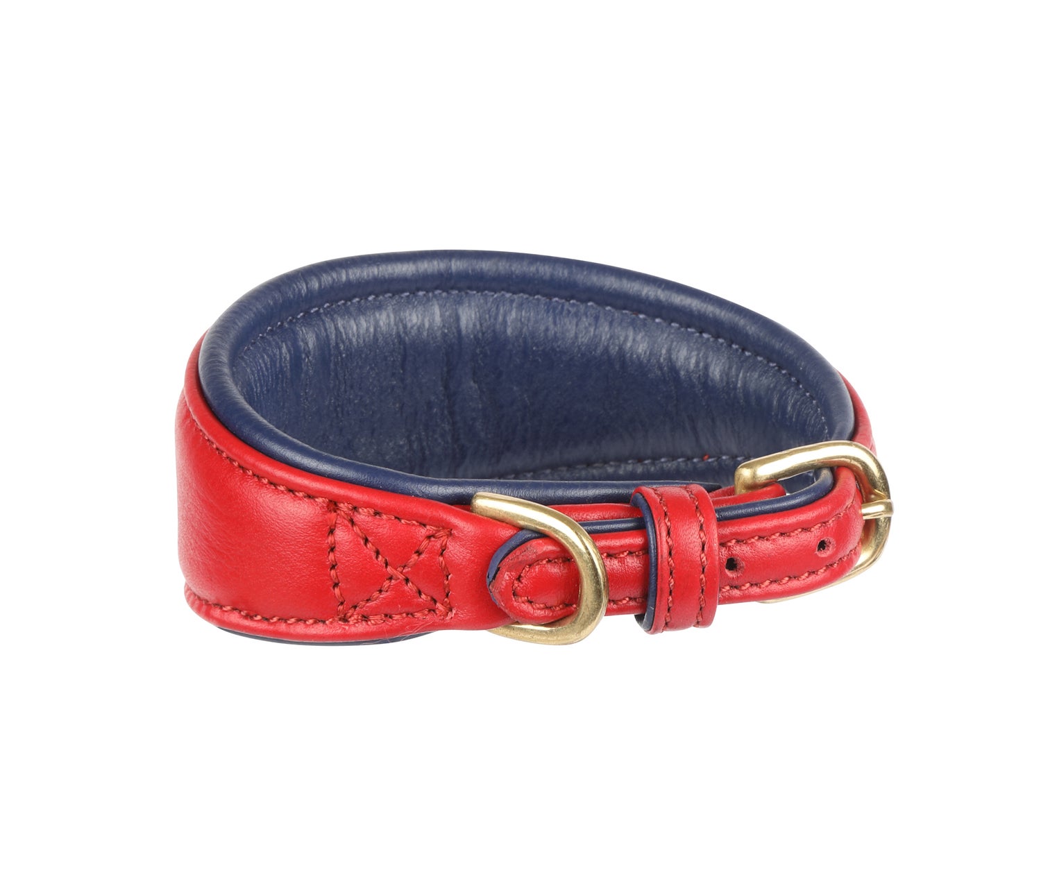 Digby & Fox Padded Leather Greyhound Collar Scarlett L