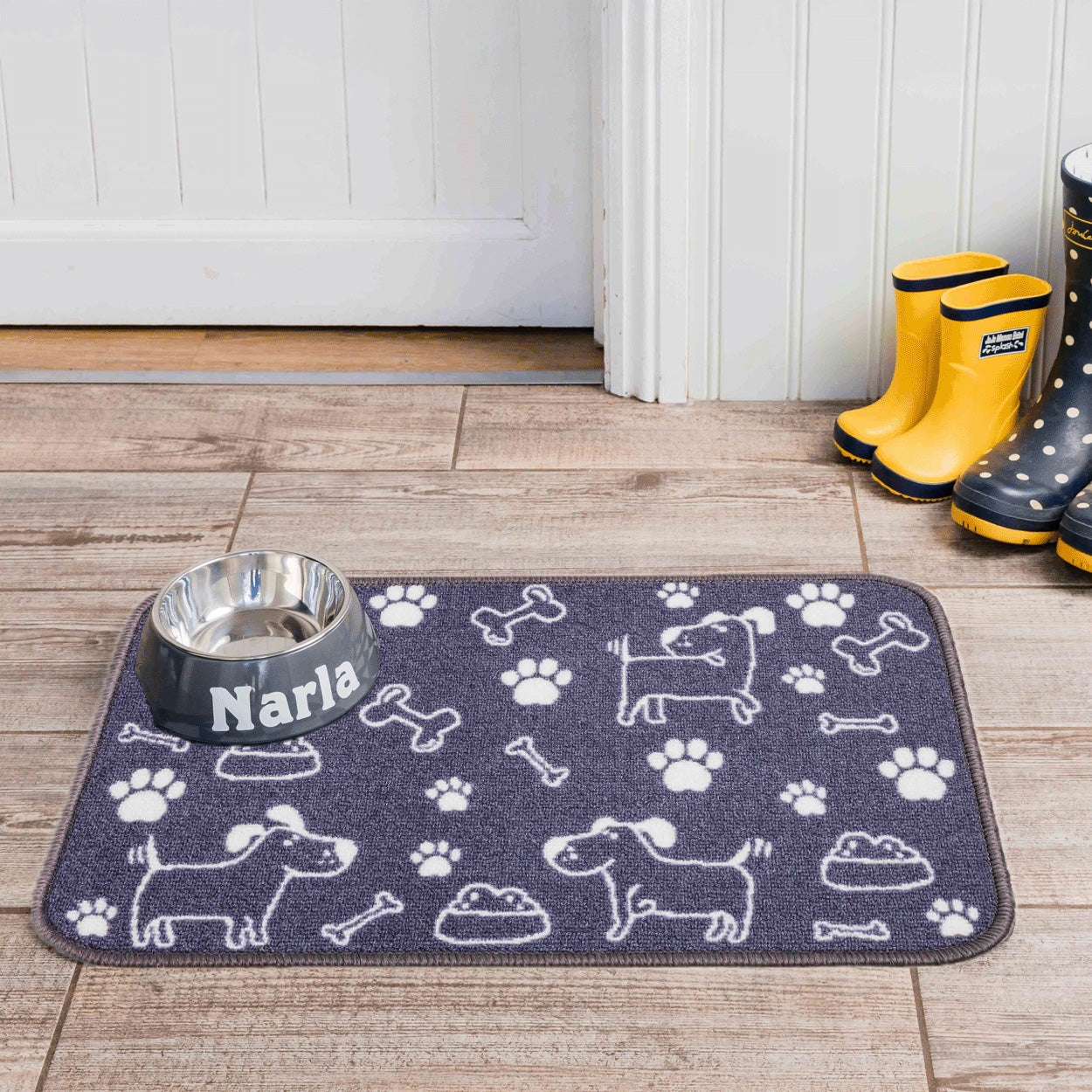 Pet Rebellion Dinner Mate – Cartoon, 60 x 40cm Absorbent Pet Food Mat