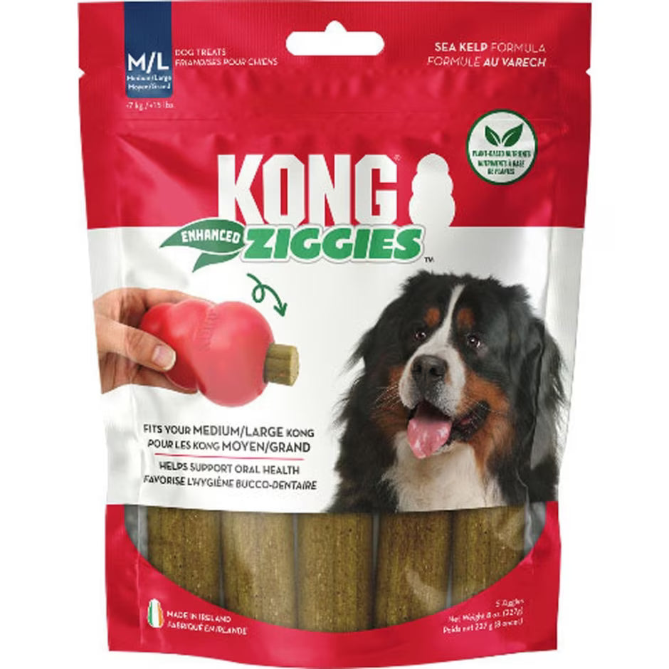 KONG Ziggies Enhanced Dog Treats – Sea Kelp Formula Medium/Large