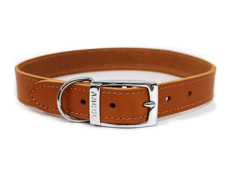 Ancol Classic Leather Collar Tan