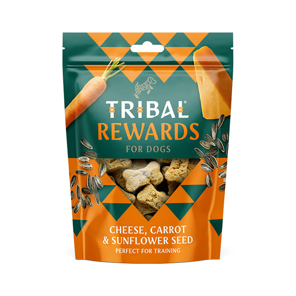 Tribal Rewards Cheese Carrot and Sunflower Seed 125g Natural Dog Treat Healthy Chew Snack