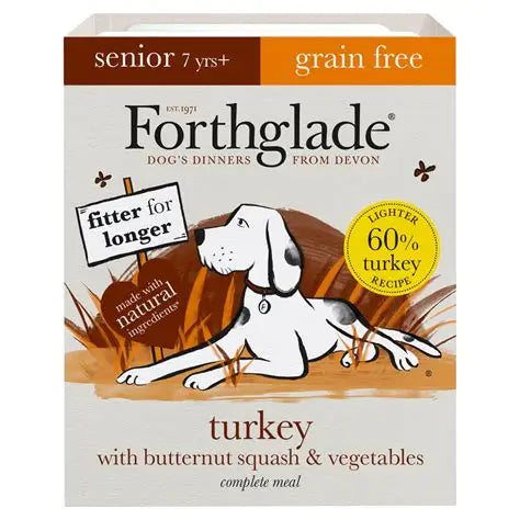 Forthglade Complete Senior Turkey with Butternut Squash & Vegetables – 395g Grain-Free Wet Dog Food