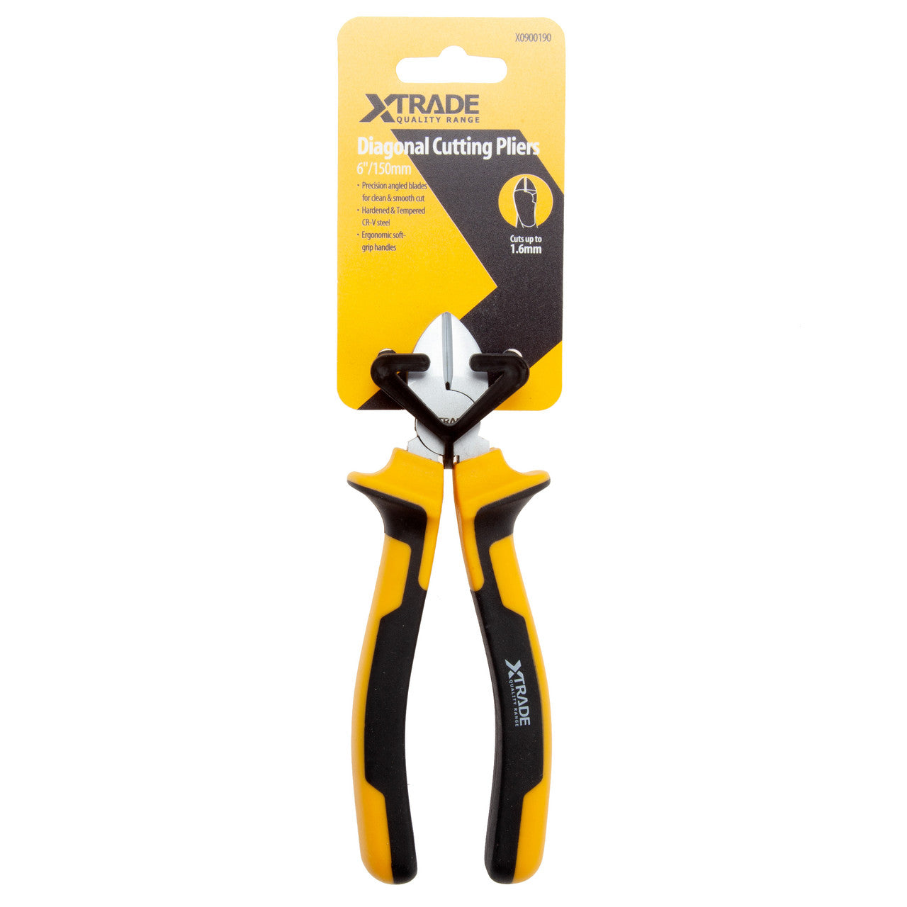 XTrade diagonal cutting pliers 6in / 150mm on the XTrade hanging card, code X0900190