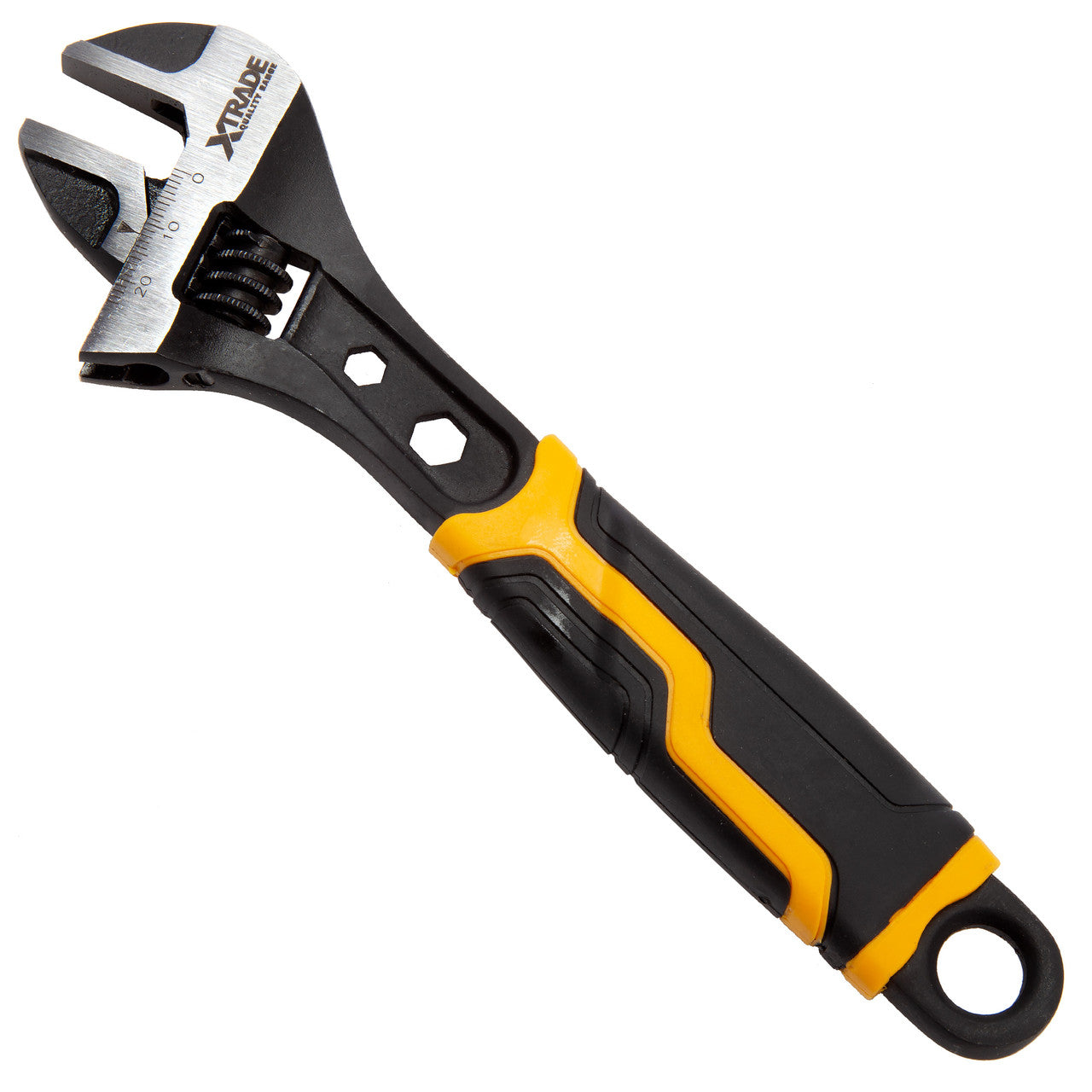 XTrade 8in / 210mm adjustable wrench with black and yellow soft-grip handle