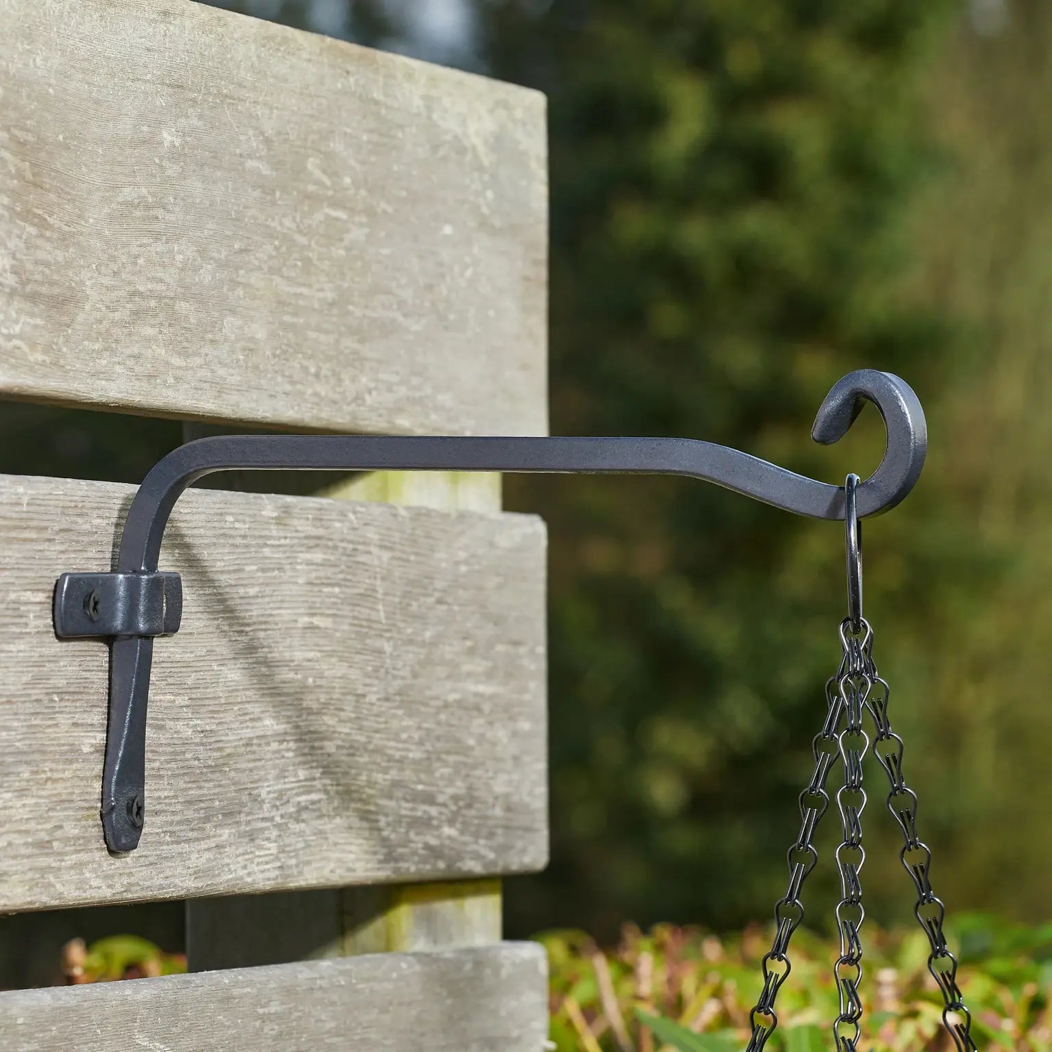 Smart Garden 8in Forge Square Hook - Powder Coated Steel Hanging Basket Wall Bracket