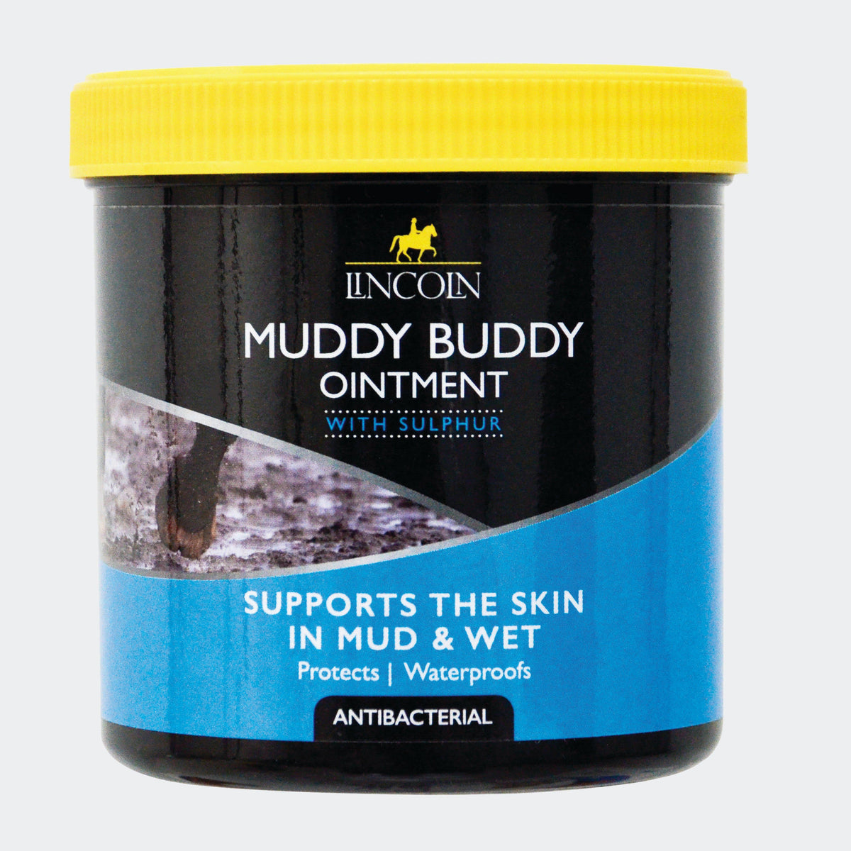 Lincoln Muddy Buddy Ointment 500g tub, waterproof barrier for horses' heels and lower legs